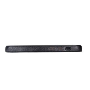 Apple Iphone 12 Mini Uyumlu Deri Arka Kapak Rock Rst1 Siyah