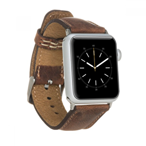 Apple Watch Uyumlu Deri Kordon 38-40-41mm G2 Kahverengi