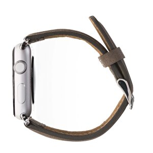 Apple Watch Uyumlu Deri Kordon 38-40-41mm G2 Kahverengi