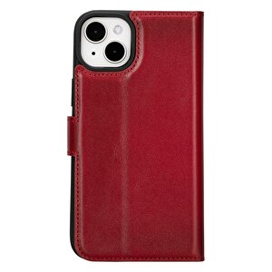 Apple Iphone 15 Plus Uyumlu Deri Cüzdanlı Kılıf Mwwn V4ef Kırmızı