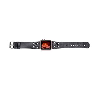 Apple Watch Uyumlu Deri Kordon Cross 42-44-45mm St Rst1