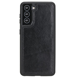 Samsung Galaxy S21 Plus Uyumlu Deri Cüzdanlı Kılıf Rst1 Siyah