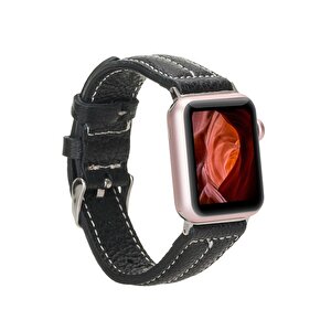 Apple Watch Uyumlu Deri Kordon 42-44-45mm Nm3-as1 Siyah