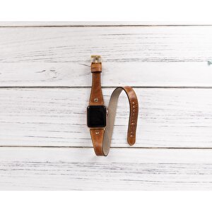 Apple Watch Uyumlu Deri Kordon 42-44-45mm Slim Dt Gt V18