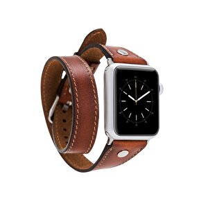 Apple Watch Uyumlu Deri Kordon 42-44-45mm Dt St Rst2ef