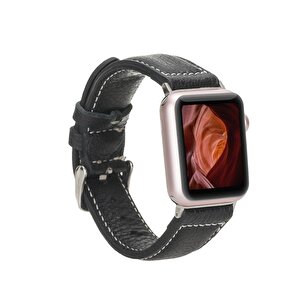 Apple Watch Uyumlu Deri Kordon 42-44-45mm Nm1-as1 Siyah