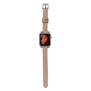 Apple Watch Uyumlu Deri Kordon 38-40-41mm St Nu1 Pembe