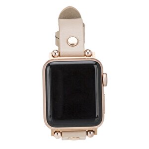 Apple Watch Uyumlu Deri Kordon 42-44-45mm Rt Erc3 Bej