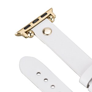 Apple Watch Uyumlu Deri Kordon 38-40-41mm Frg F3 Beyaz