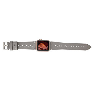 Apple Watch Uyumlu Deri Kordon 38-40-41mm Rst9-ba8 Gri