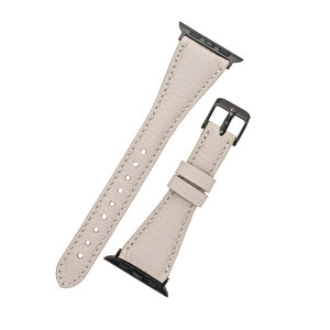 Apple Watch Uyumlu Deri Kordon 38-40-41mm Slim Erc3 Bej