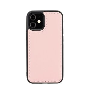 Apple Iphone 12 Mini Uyumlu Deri Cüzdanlı Kılıf Nu2 Pembe