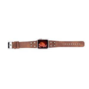 Apple Watch Uyumlu Deri Kordon Cross 42-44-45mm St Tn02