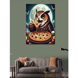 Kanvas Tablo Pizza Yiyen Baykuş 100x140 cm