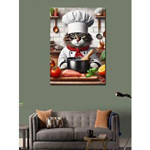 Kanvas Tablo Aşçı Kedi 70x100 cm