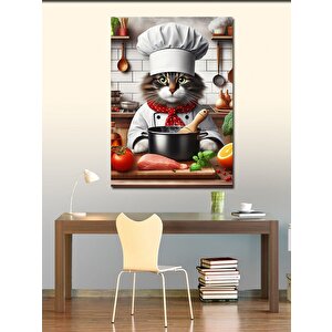 Kanvas Tablo Aşçı Kedi 70x100 cm