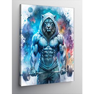 Kanvas Tablo Halter Kaldıran Aslan 50x70 cm