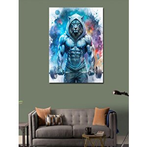 Kanvas Tablo Halter Kaldıran Aslan 50x70 cm