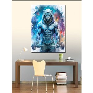 Kanvas Tablo Halter Kaldıran Aslan 50x70 cm
