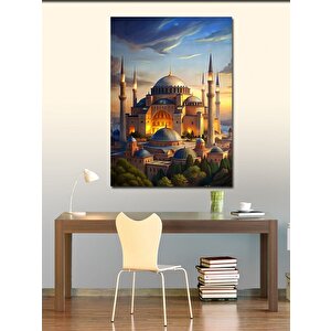 Kanvas Tablo Ayasofya Camii'nde Gün Batımı 100x140 cm