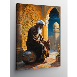 Kanvas Tablo Kitap Okuyan Yaşlı Adam 50x70 cm