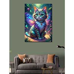 Kanvas Tablo Peri Kanatlı Kedi 70x100 cm