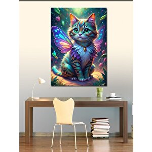 Kanvas Tablo Peri Kanatlı Kedi 70x100 cm