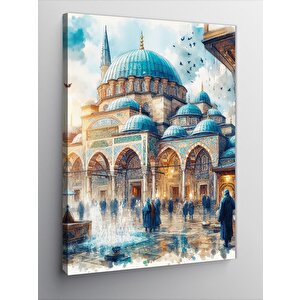 Kanvas Tablo Cami Temalı Suluboya 70x100 cm