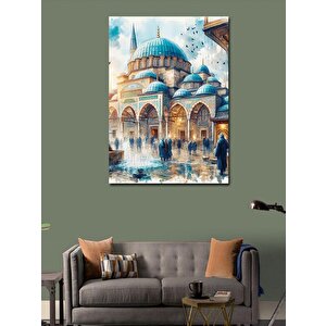 Kanvas Tablo Cami Temalı Suluboya 70x100 cm