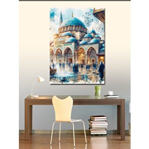 Kanvas Tablo Cami Temalı Suluboya 70x100 cm