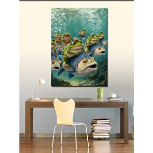 Kanvas Tablo Balıklar Ve Kurbağalar 70x100 cm