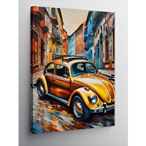 Kanvas Tablo Turuncu Kaplumbağa Araba 70x100 cm