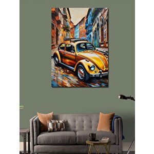 Kanvas Tablo Turuncu Kaplumbağa Araba 70x100 cm