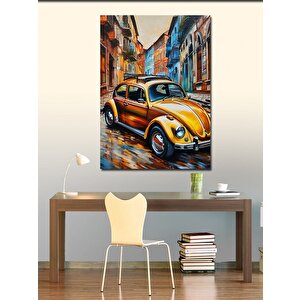 Kanvas Tablo Turuncu Kaplumbağa Araba 70x100 cm