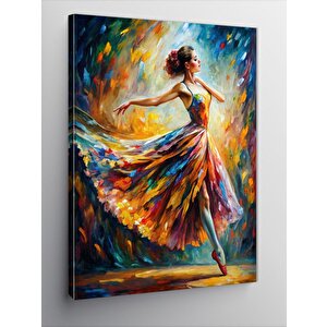 Kanvas Tablo Pastel Renkler İçindiki Balerin Kadın 100x140 cm