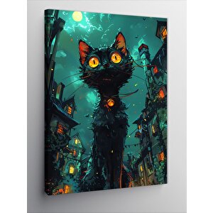 Kanvas Tablo Seyrini Siyah Kedi 50x70 cm