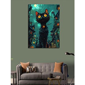 Kanvas Tablo Seyrini Siyah Kedi 50x70 cm
