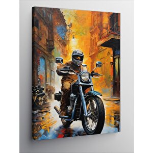 Kanvas Tablo Motosiklet Kullanan Adam 70x100 cm