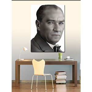 Kanvas Tablo Siyah Beyaz Atatürk 70x100 cm