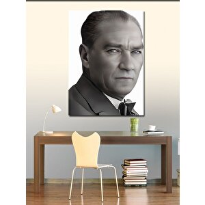 Kanvas Tablo Siyah Beyaz Atatürk 100x140 cm
