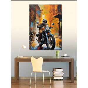 Kanvas Tablo Motosiklet Kullanan Adam 50x70 cm