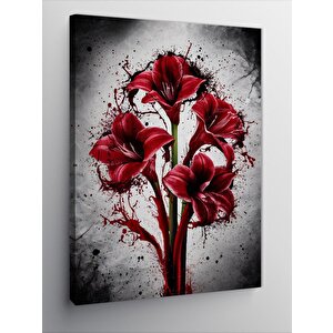 Kanvas Tablo Kırmızı Çiçek 100x140 cm