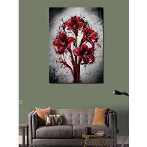 Kanvas Tablo Kırmızı Çiçek 100x140 cm