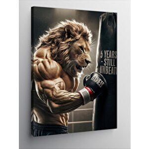 Kanvas Tablo Kum Çuvalı Ve Aslan 100x140 cm