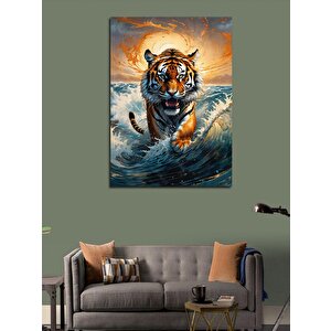 Kanvas Tablo Denizler İçindeki Kaplan 50x70 cm