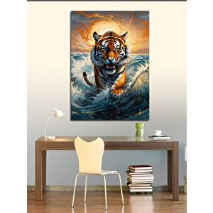 Kanvas Tablo Denizler İçindeki Kaplan 50x70 cm