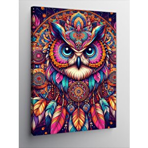 Kanvas Tablo Desenli Düş Kapanı Ve Baykuş 70x100 cm