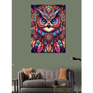 Kanvas Tablo Desenli Düş Kapanı Ve Baykuş 100x140 cm