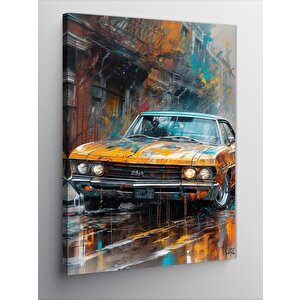 Kanvas Tablo Turuncu Klasik Araba 50x70 cm