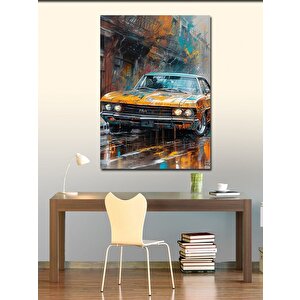 Kanvas Tablo Turuncu Klasik Araba 50x70 cm